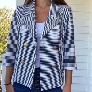 CAbi Style 823 “Life Jacket” Nautical Striped Blazer – Size S